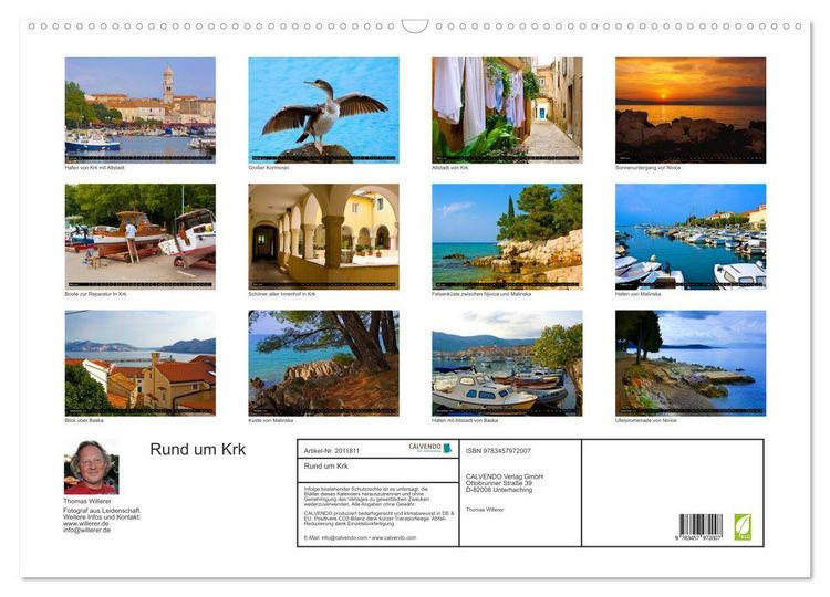 Produktbild: Rund um Krk (Wandkalender 2026 DIN A2 quer), CALVENDO Monatskalender