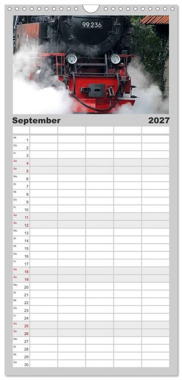 Produktbild: Familienplaner 2027 - Die Brockenbahn mit 5 Spalten (Wandkalender, 21 x 45 cm) CALVENDO
