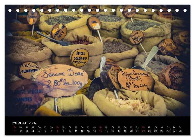 Produktbild: Erlebnis der Sinne - Franz&ouml;sischer Markt auf Korsika (Tischkalender 2026 DIN A5 quer), CALVENDO Monatskalender