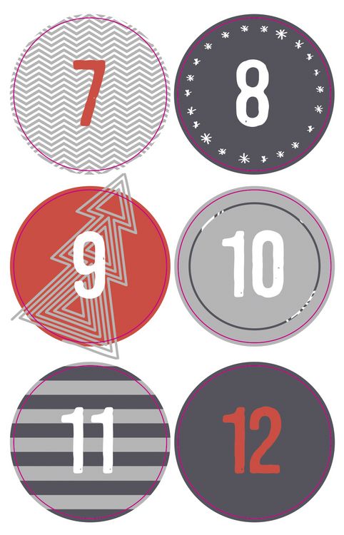 Produktbild: Folia Adventskalender-Set STYLE, aus 24 lebensmittel echten T&uuml;ten, Satinband, Sticker