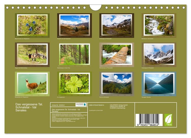 Produktbild: Das vergessene Tal. Schnalstal - Val Senales (Wandkalender 2026 DIN A4 quer), CALVENDO Monatskalender