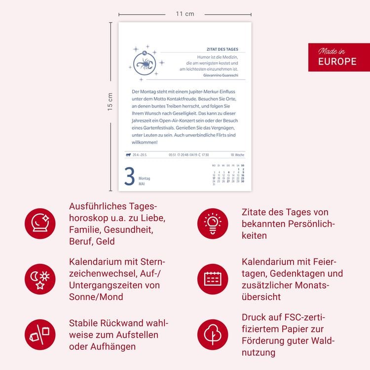 Produktbild: Skorpion Sternzeichenkalender 2027 - Tagesabrei&szlig;kalender - Ihr Horoskop f&uuml;r jeden Tag
