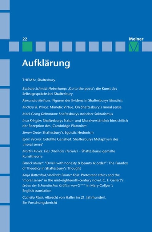Produktbild: Aufkl&auml;rung, Band 22: Shaftesbury