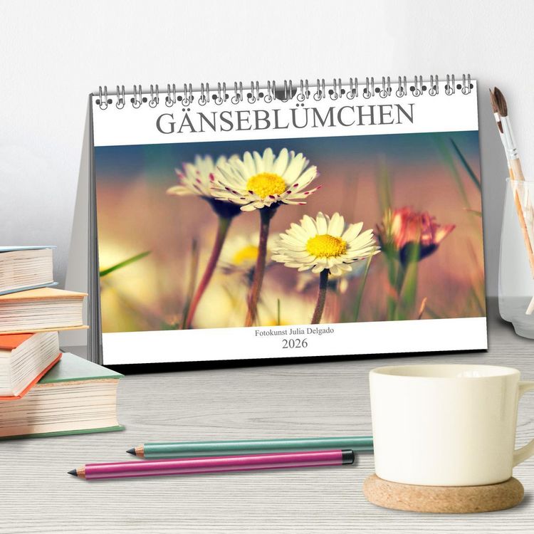 Produktbild: G&auml;nsebl&uuml;mchen Poesie (Tischkalender 2026 DIN A5 quer), CALVENDO Monatskalender