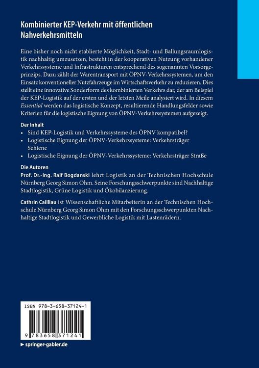 Produktbild: Kombinierter KEP-Verkehr mit &ouml;ffentlichen Nahverkehrsmitteln