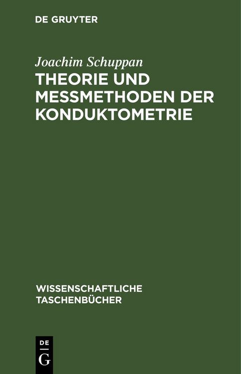 Produktbild: Theorie und Me&szlig;methoden der Konduktometrie