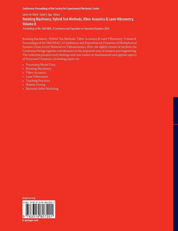 Produktbild: Rotating Machinery, Hybrid Test Methods, Vibro-Acoustics & Laser Vibrometry, Volume 8