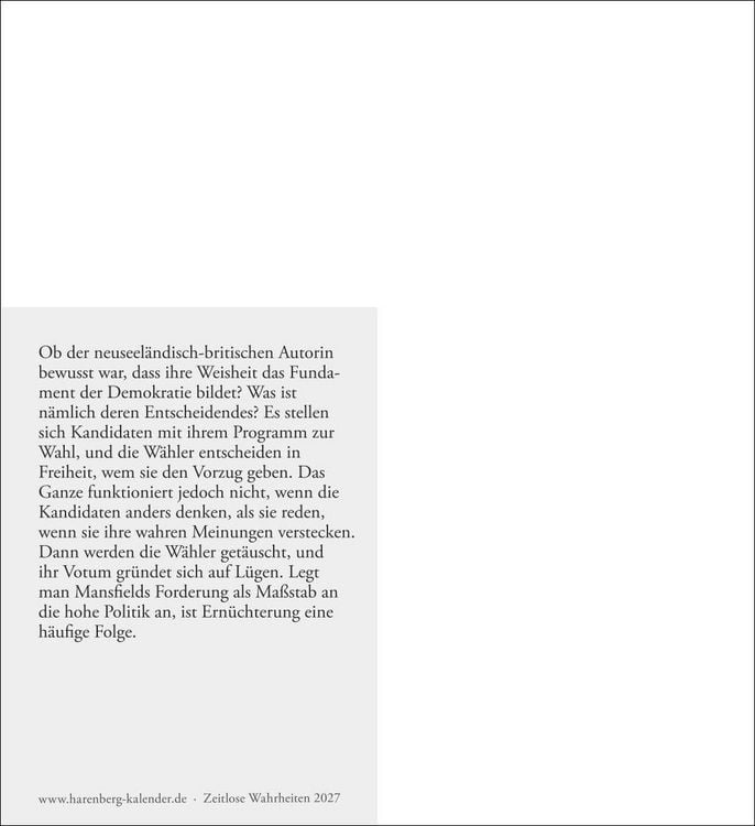 Produktbild: Zeitlose Wahrheiten Postkartenkalender 2027 - Kalender mit 53 Karten, ausgew&auml;hlt und kommentiert von Klaus Michael Groll