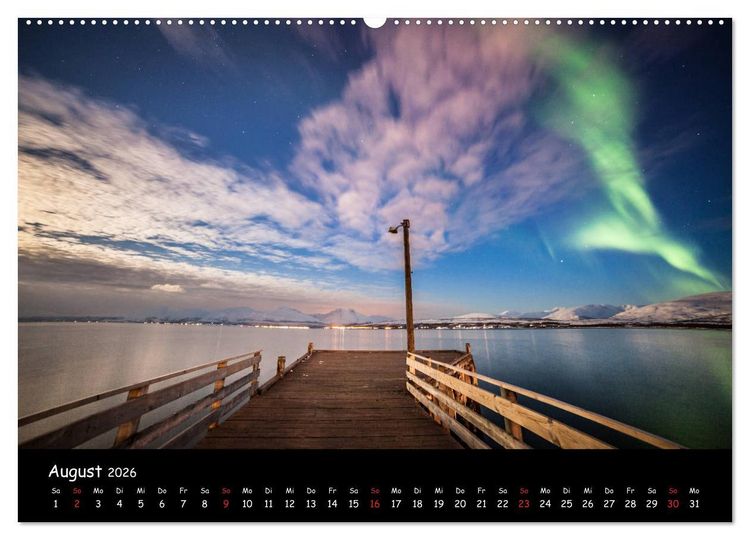 Produktbild: Nordlichtkalender (Wandkalender 2026 DIN A2 quer), CALVENDO Monatskalender