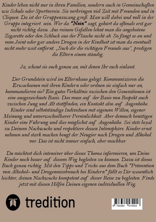 Produktbild: Pr&auml;vention von Alkohol- und Drogenmissbrauch bei Kindern