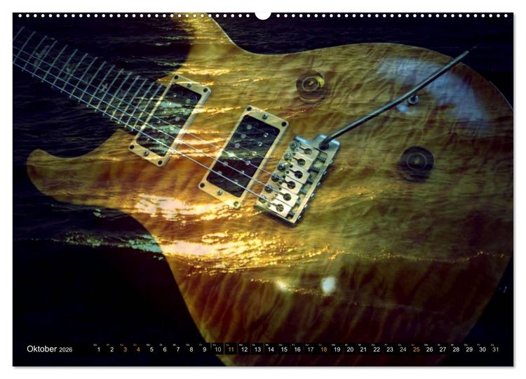 Produktbild: Mystische Gitarren (hochwertiger Premium Wandkalender 2026 DIN A2 quer), Kunstdruck in Hochglanz