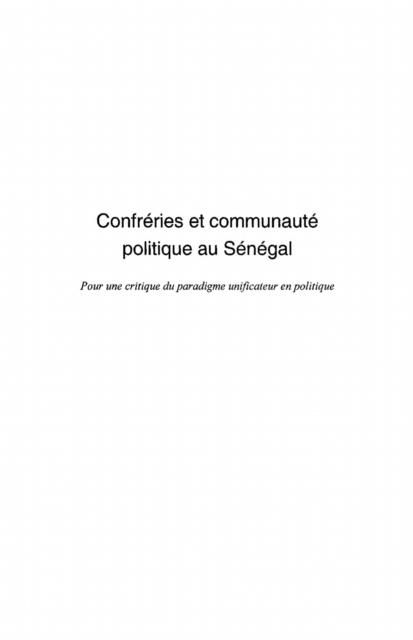 Produktbild: Confreries communaute politique Senegal