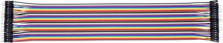 Produktbild: Renkforce JKMM403 Jumper-Kabel Arduino, Banana Pi, Raspberry Pi&reg; [40x Drahtbr&uuml;cken-Stecker - 40x Drahtbr&uuml;cken-Stecker] 30.00 cm Bunt