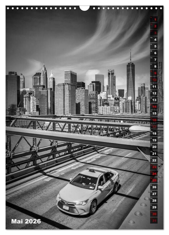 Produktbild: NEW YORK CITY Monochrome Stadtansichten (Wandkalender 2026 DIN A3 hoch), CALVENDO Monatskalender