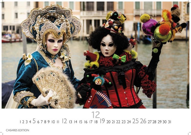 Produktbild: Venedig Karneval Kalender 2027 &ndash; Wandkalender | Fotokalender Italien 24x35 cm -. mit Karneval-Fotos, fantasievollen Masken und Kost&uuml;men