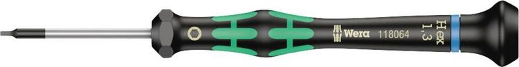 Produktbild: Wera 2054 Elektrotechnik und Feinwerktechnik Innen-Sechskantschraubendreher Schl&uuml;sselweite (metrisch): 1.3 mm Klingenl&auml;nge: 40 mm