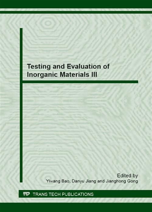 Produktbild: Testing and Evaluation of Inorganic Materials III
