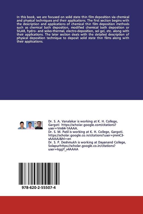 Produktbild: Solid State Thin Films Deposition and Their Applications