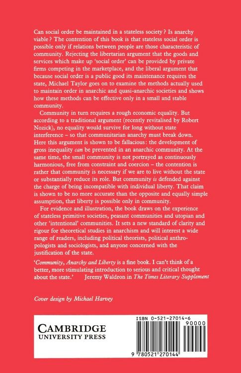 Produktbild: Community, Anarchy, and Liberty