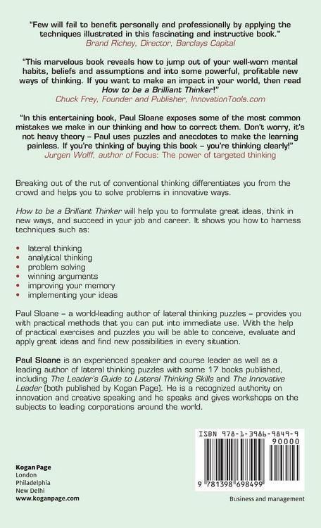 Produktbild: How to be a Brilliant Thinker