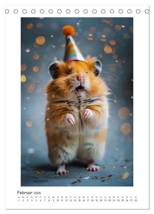 Produktbild: Lustige kleine Hamster (Tischkalender 2026 DIN A5 hoch), CALVENDO Monatskalender