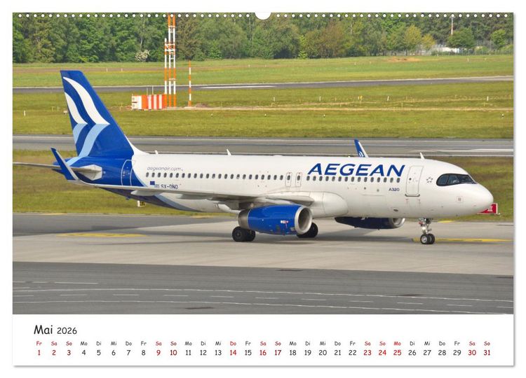 Produktbild: Flugzeuge auf Europas Flugh&auml;fen (hochwertiger Premium Wandkalender 2026 DIN A2 quer), Kunstdruck in Hochglanz