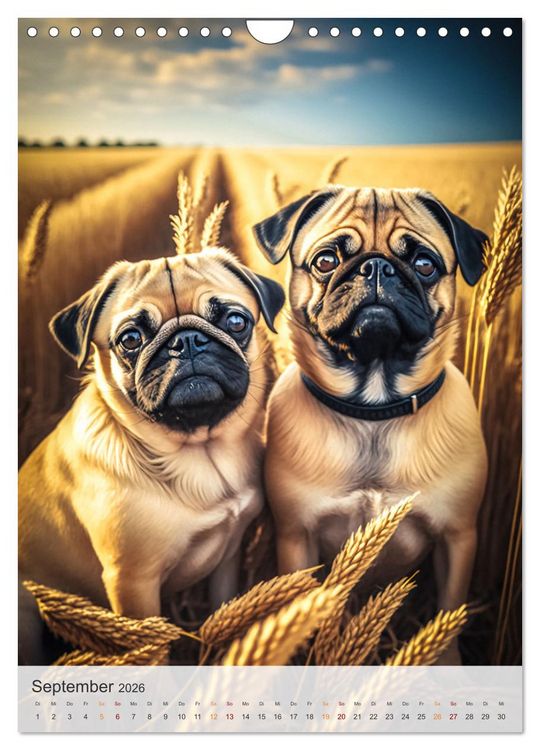 Produktbild: Mein Mops-Kalender (Wandkalender 2026 DIN A4 hoch), CALVENDO Monatskalender