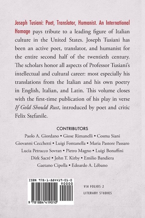 Produktbild: Joseph Tusiani -- Poet Translator Humanist