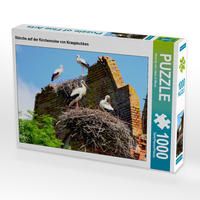 Produktbild: CALVENDO Puzzle St&ouml;rche auf der Kirchenruine von Kraupischken 1000 Teile Lege-Gr&ouml;&szlig;e 64 x 48 cm Foto-Puzzle Bild von Henning von L&ouml;wis of Menar
