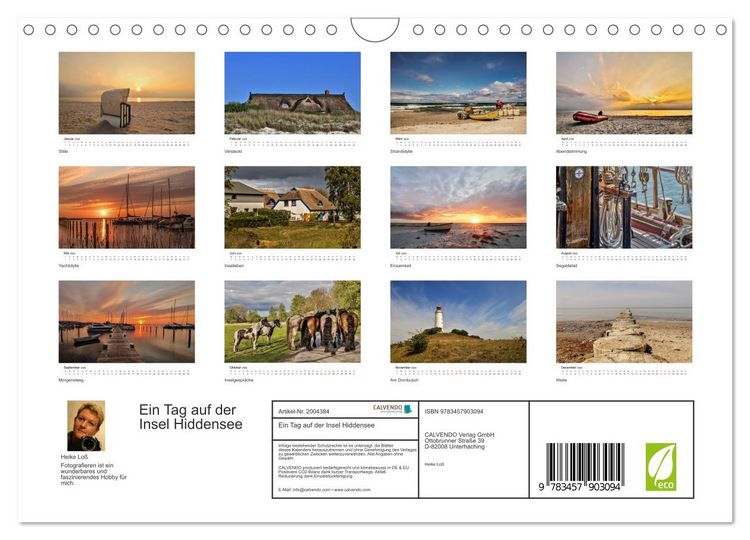 Produktbild: Ein Tag auf der Insel Hiddensee (Wandkalender 2026 DIN A4 quer), CALVENDO Monatskalender