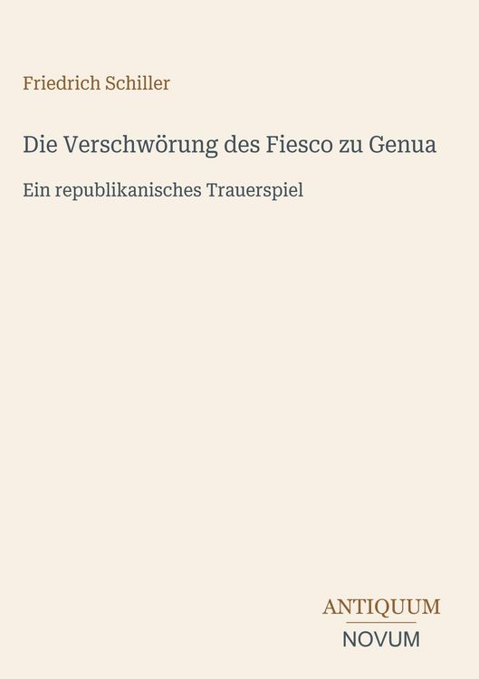 Produktbild: Die Verschw&ouml;rung des Fiesco zu Genua