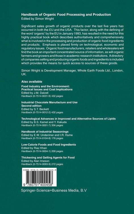Produktbild: Organic Food Processing and Production Handbook