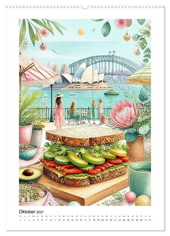 Produktbild: GEMALTE GAUMENFREUDEN - Sandwiches (Wandkalender 2027 DIN A2 hoch), CALVENDO Monatskalender