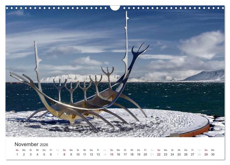 Produktbild: Reykjav&igrave;k 64&deg; 08' N (Wandkalender 2026 DIN A3 quer), CALVENDO Monatskalender