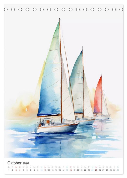 Produktbild: Segeln und Regatta (Tischkalender 2026 DIN A5 hoch), CALVENDO Monatskalender