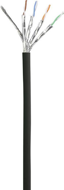 Produktbild: Renkforce RF-5047472 RJ45 Patchkabel CAT 6a S/FTP 10.00m Schwarz Flammwidrig 1St.