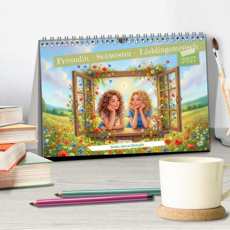 Produktbild: Freundin - Schwester - Lieblingsmensch (Tischkalender 2027 DIN A5 quer), CALVENDO Monatskalender