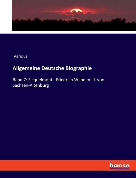 Produktbild: Allgemeine Deutsche Biographie