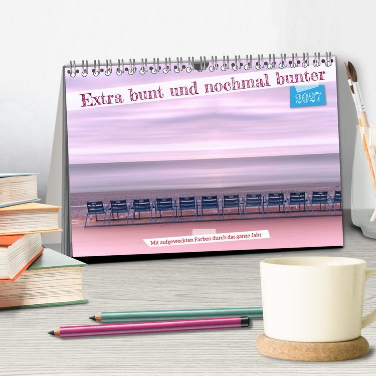 Produktbild: Extra bunt und nochmal bunter (Tischkalender 2027 DIN A5 quer), CALVENDO Monatskalender