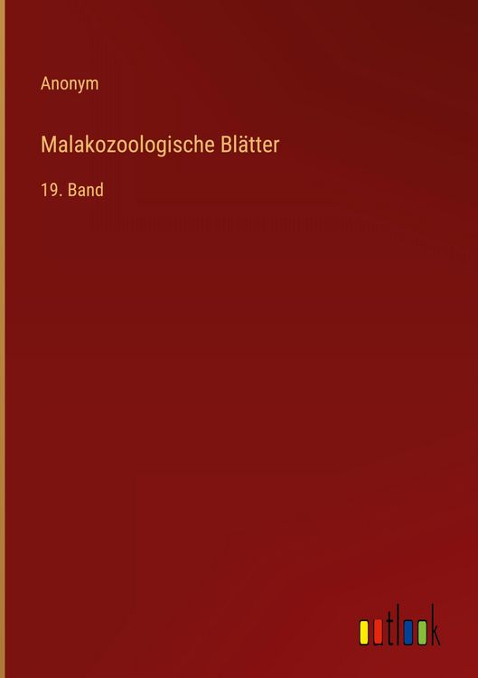 Produktbild: Malakozoologische Bl&auml;tter