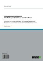 Produktbild: Informationsverarbeitung zur Entscheidungsunterst&uuml;tzung im Unternehmen