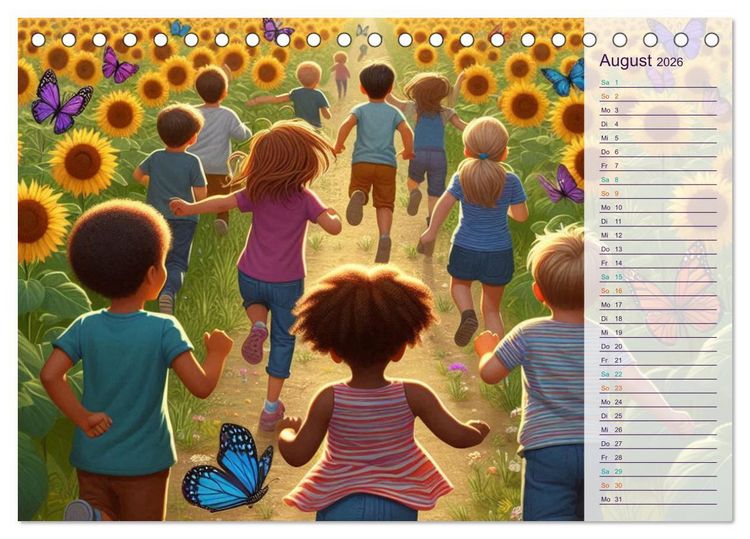 Produktbild: KINDERLAND (Tischkalender 2026 DIN A5 quer), CALVENDO Monatskalender