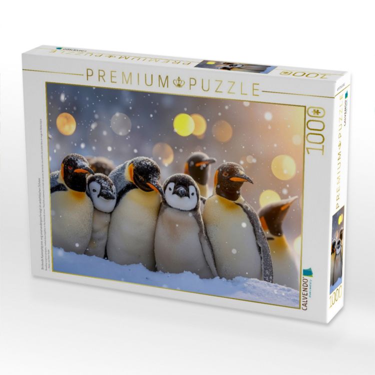 Produktbild: CALVENDO Puzzle Br&uuml;tende Kaiserpinguine, eng aneinandergeschmiegt im antarktischen Schnee | 1000 Teile Lege-Gr&ouml;&szlig;e 64x48cm Foto-Puzzle f&uuml;r gl&uuml;ckliche Stunden