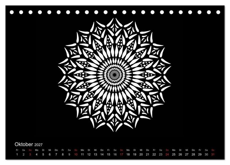 Produktbild: Entspannung und Ruhe durch Mandalas (Tischkalender 2027 DIN A5 quer), CALVENDO Monatskalender