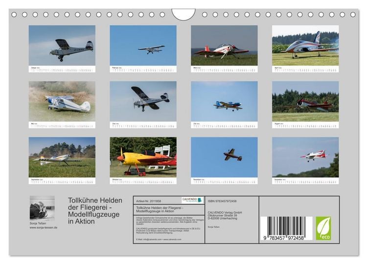 Produktbild: Tollk&uuml;hne Helden der Fliegerei - Modellflugzeuge in Aktion (Wandkalender 2026 DIN A4 quer), CALVENDO Monatskalender