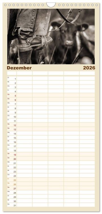 Produktbild: Familienplaner 2026 - Westernreiten mit 5 Spalten (Wandkalender, 21 x 45 cm) CALVENDO