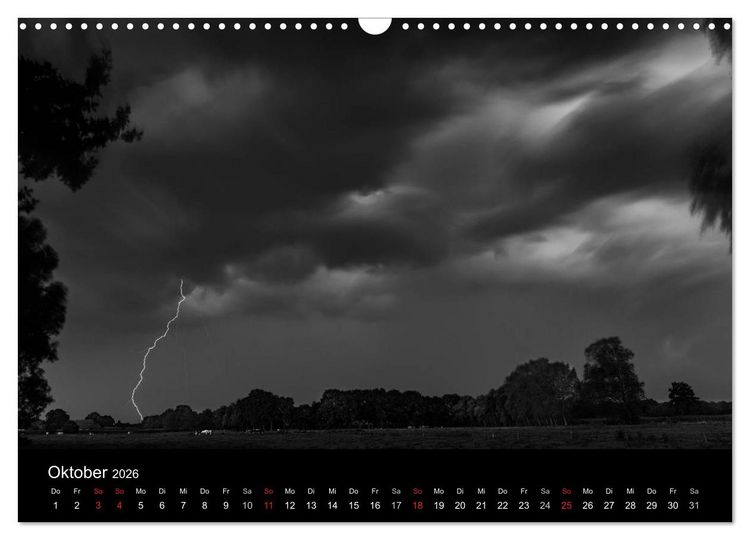 Produktbild: Das Licht in Schwarz und Wei&szlig; (Wandkalender 2026 DIN A3 quer), CALVENDO Monatskalender