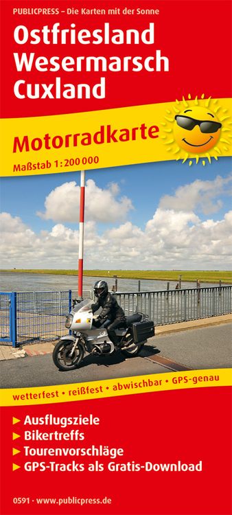 Produktbild: Motorradkarte Ostfriesland - Wesermarsch - Cuxland