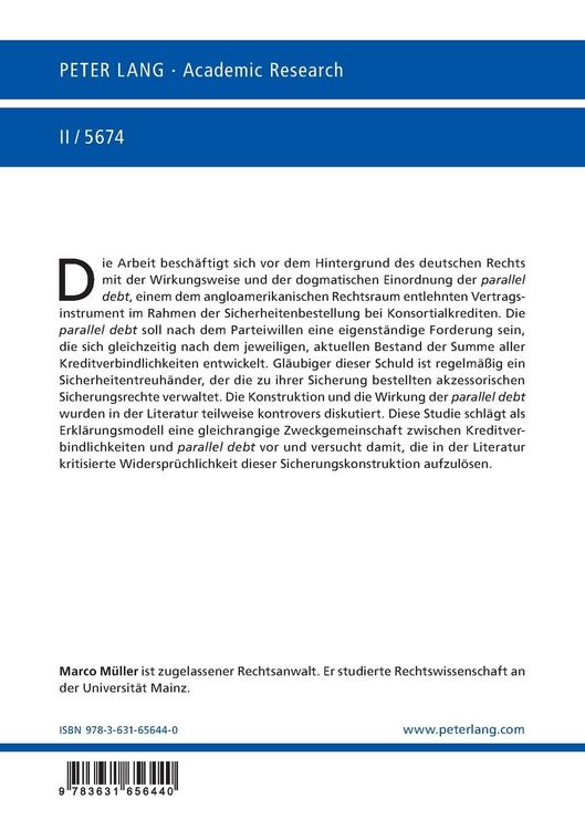 Produktbild: Die "parallel debt" bei der &Uuml;bertragung von Konsortialkreditanteilen