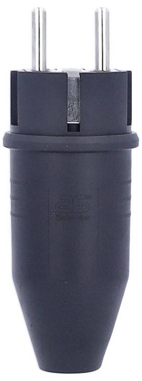Produktbild: AS Schwabe 61412 Schutzkontaktstecker Vollgummi 230V Schwarz IP44